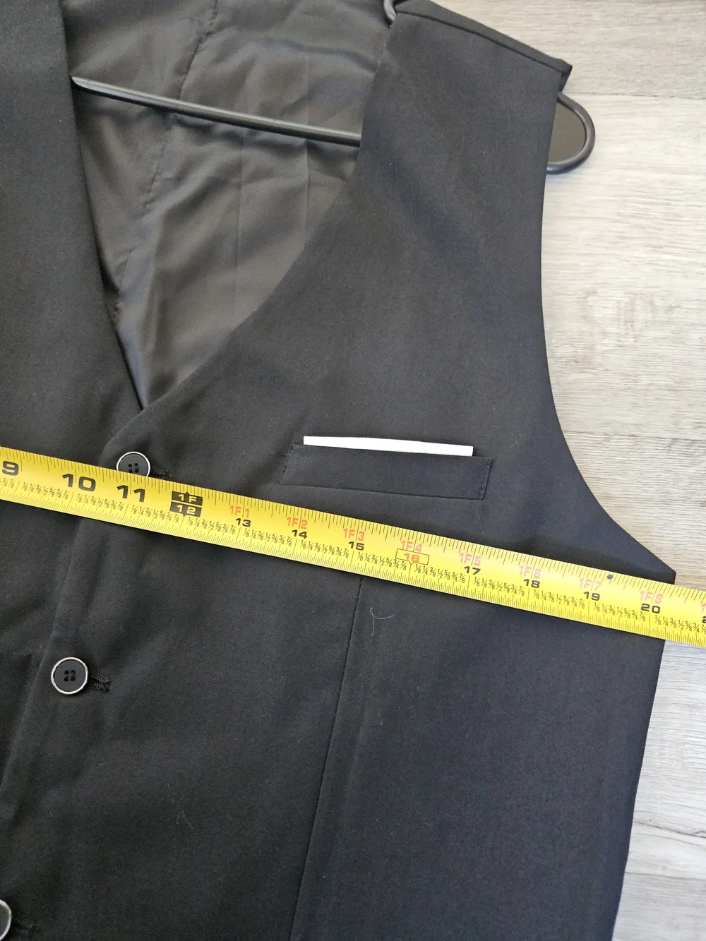 Men's Black Classic Formal Suit Vest - Size L - Adjustable Back Strap